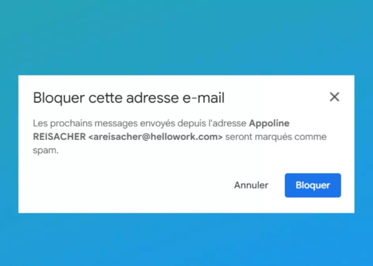 bloquer une adresse mail sur Gmail