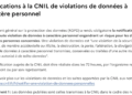 Violations de Données Personnelles déclarées