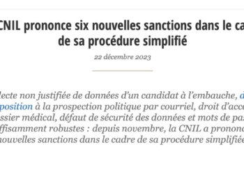 Sanctions de la CNIL protection des données
