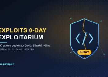 Illustration des exploits 0-day du dépôt Exploitarium publiés sur GitHub, risque cybersécurité