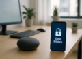 Smart speaker and smartphone illustrating data capture and privacy concerns