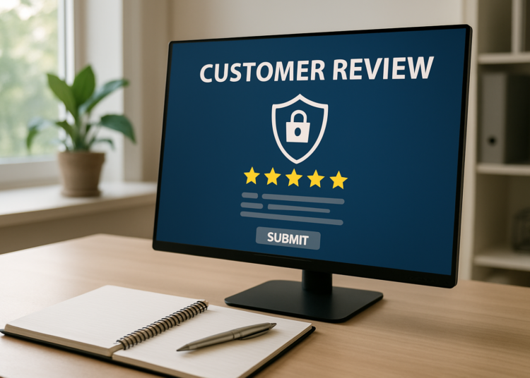 Customer reviews and GDPR compliance in a modern office setting