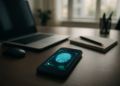Biometric data on a smartphone representing RGPD compliance