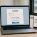 Illustration of double authentication process in modern workspace