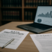Modern office with documents related to élus d'opposition and data access