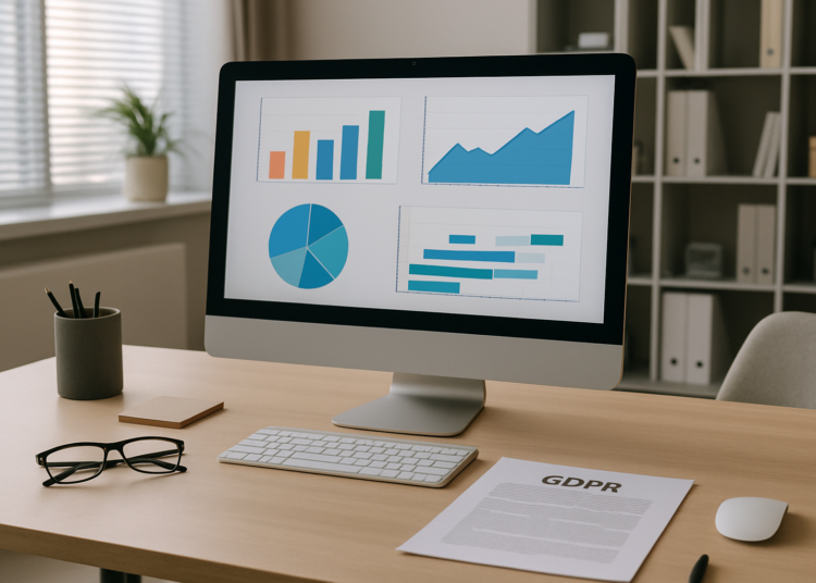 Workspace illustrating data protection and GDPR compliance principles