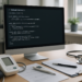 Photo of a modern workspace for medical software development related to GDPR.