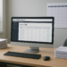 Driving school office with student data management and paperwork for GDPR compliance