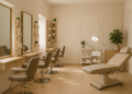 Salon de coiffure avec espace de travail moderne sur la protection des données