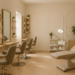 Salon de coiffure avec espace de travail moderne sur la protection des données