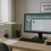 Modern healthcare office emphasizing RGPD patient data protection