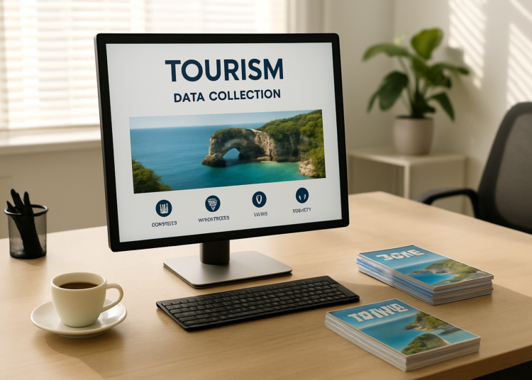 RGPD office de tourisme avec des données des visiteurs sur ordinateur