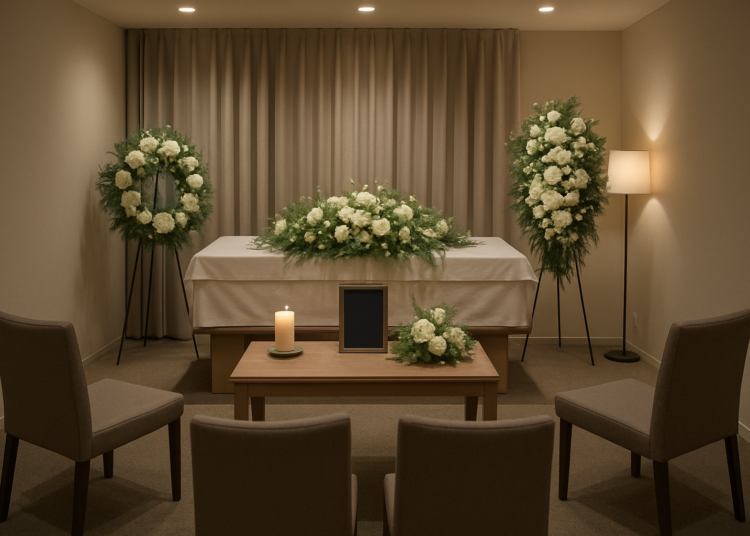 Funeral home interior emphasizing data protection RGPD