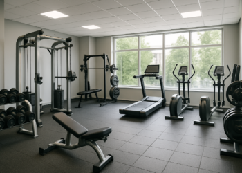 RGPD dans une salle de sport avec équipements de fitness modernes