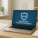 Modern office setup illustrating RGPD amendes and data protection.