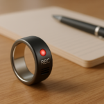 Bague moderne pour enregistrer des réunions sur un bureau élégant