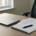 Journal de décision sur la protection des données RGPD dans un bureau moderne