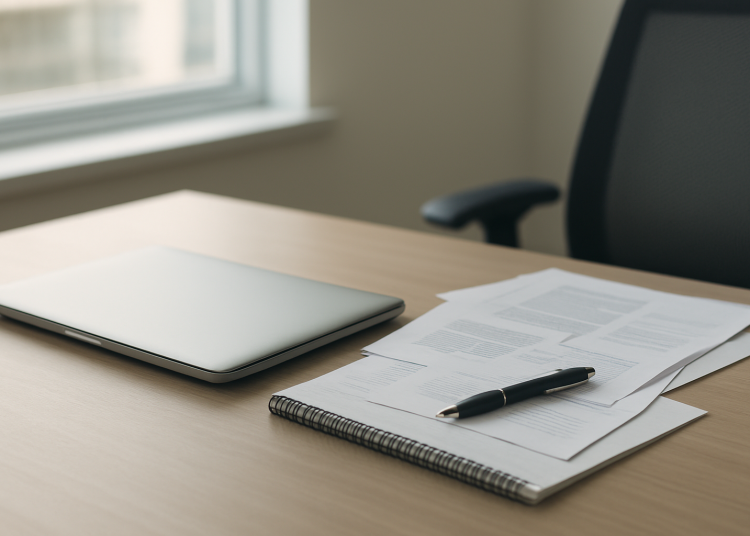 Journal de décision sur la protection des données RGPD dans un bureau moderne